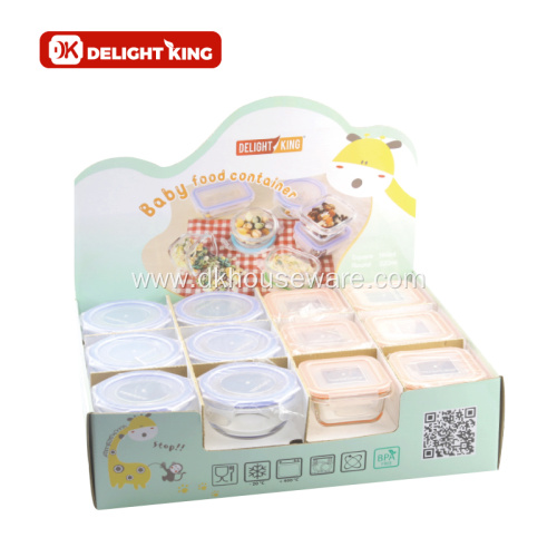 Baby Glass Food Containers set with Lids 24pcs